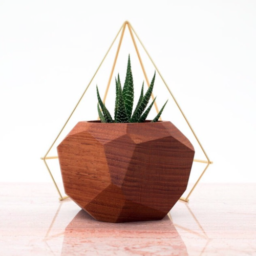 Foxwood Co. Walnut Vessel handmade and handcrafted wood succulent planter via Needles + Leaves blog.